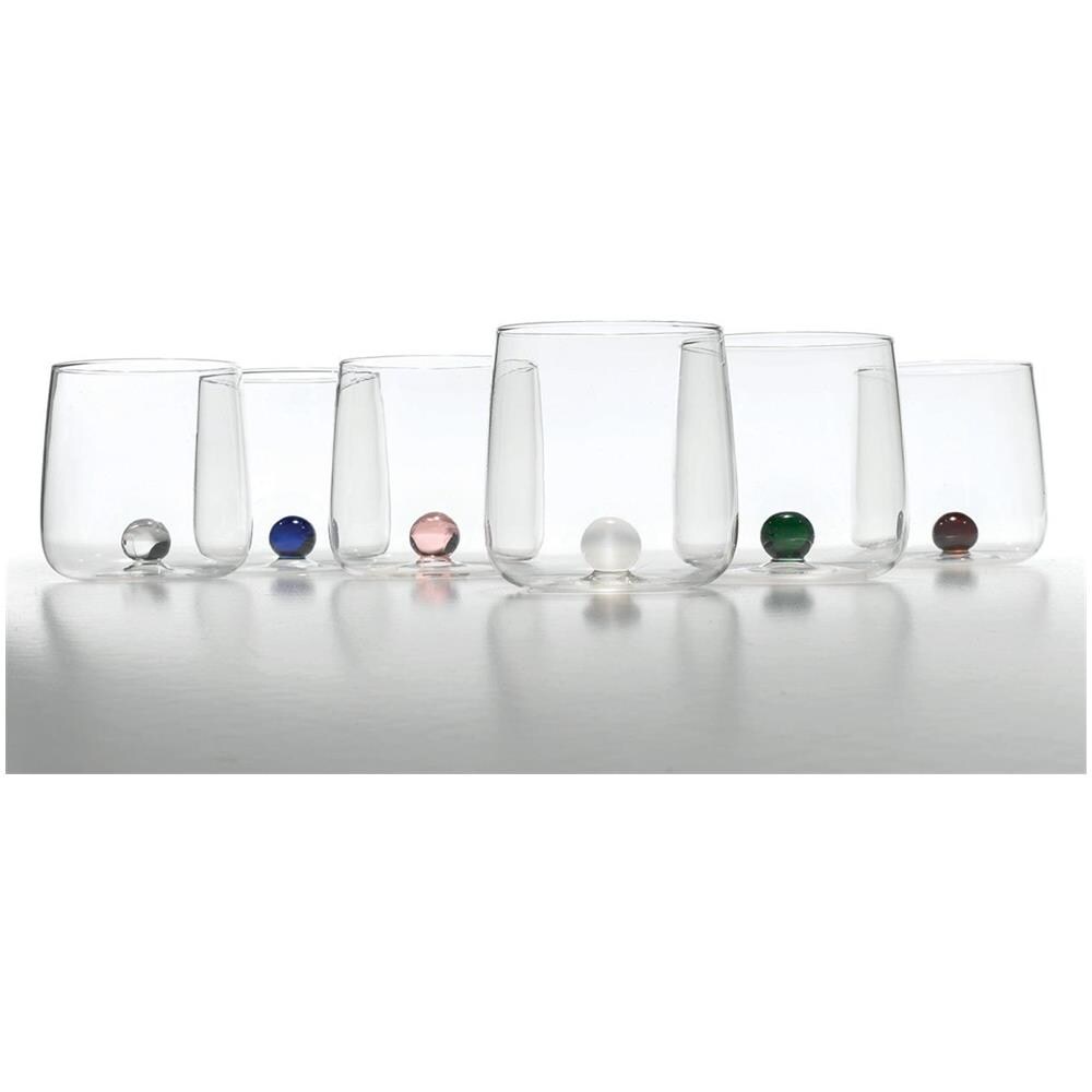 Set 6 Bicchieri Tumbler in Vetro Borosilicato h 90 mm Ø 88 mm Capacità 44 cl Colore Rosa - Linea Bilia - Foto 2