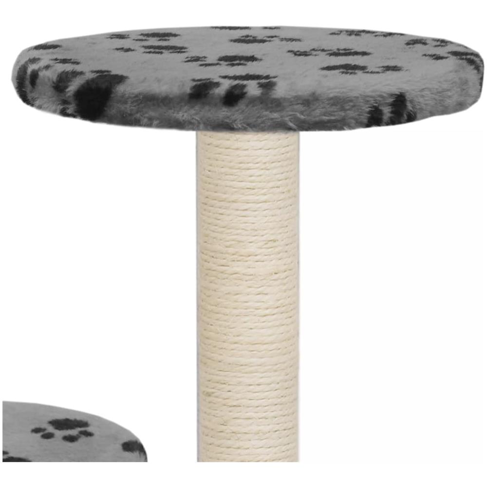Albero Per Gatti E Tiragraffi Sisal 60 Cm Zampe Stampate Grigio - Foto 6
