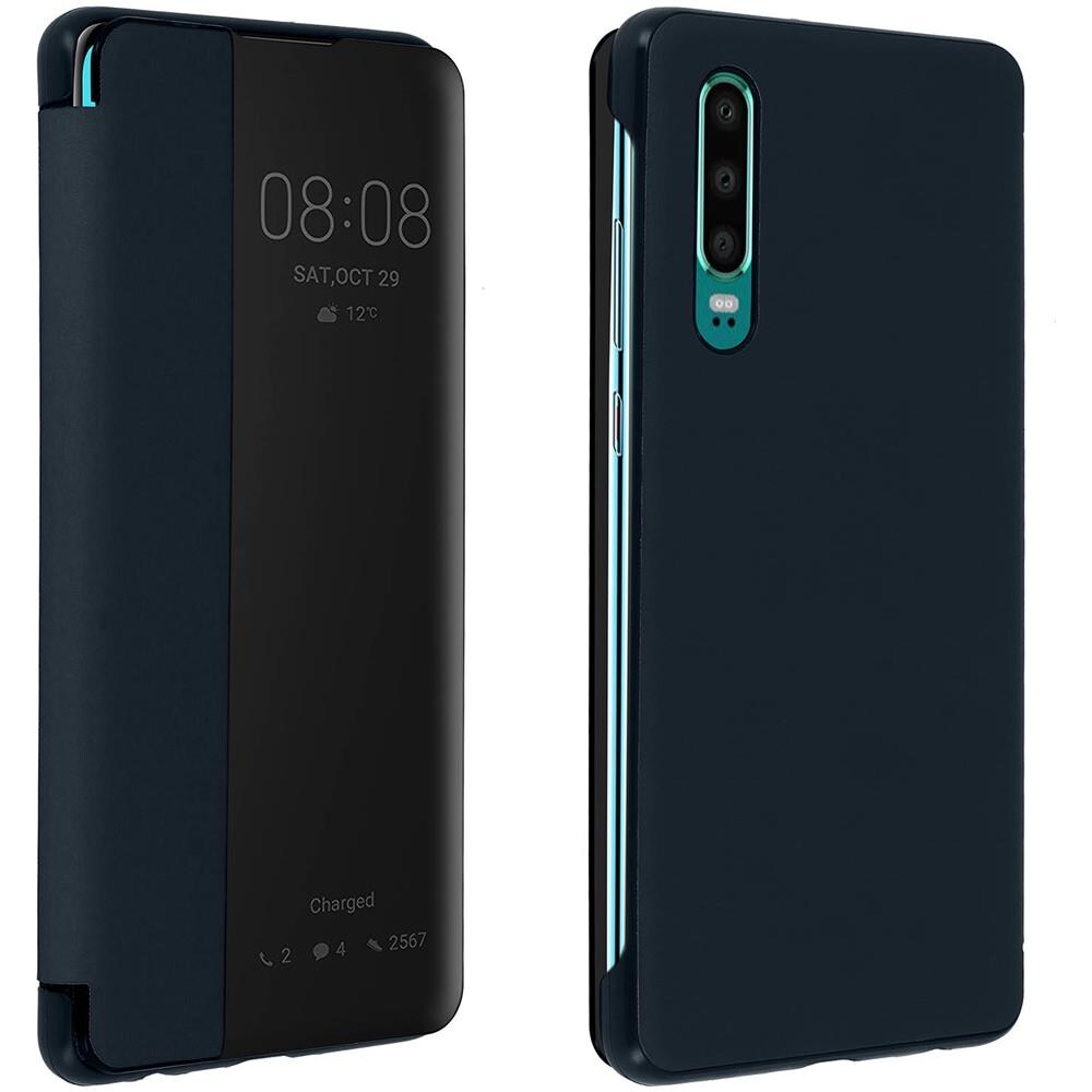 Custodia Huawei P30 Sportellino Finestra Traslucida - Blu - Foto 1
