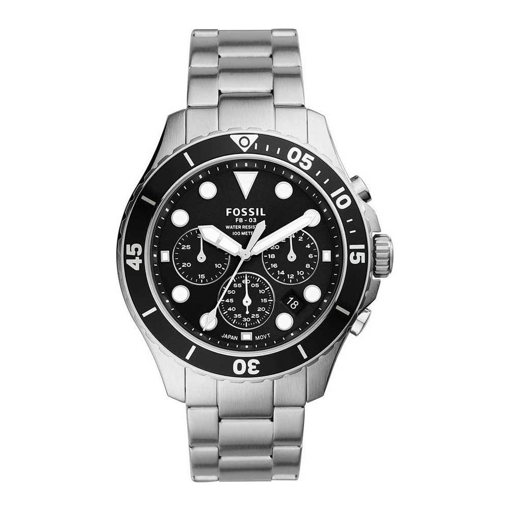 Fs5725 C Uomo 46mm Acciaio Silver Acciaio Nero Silver Quarzo Cronografo 10atm - Foto 1