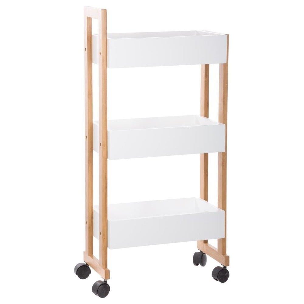 Carrello Bagno Bamboo, Mobile In Bambù - 3 Livelli - Foto 1