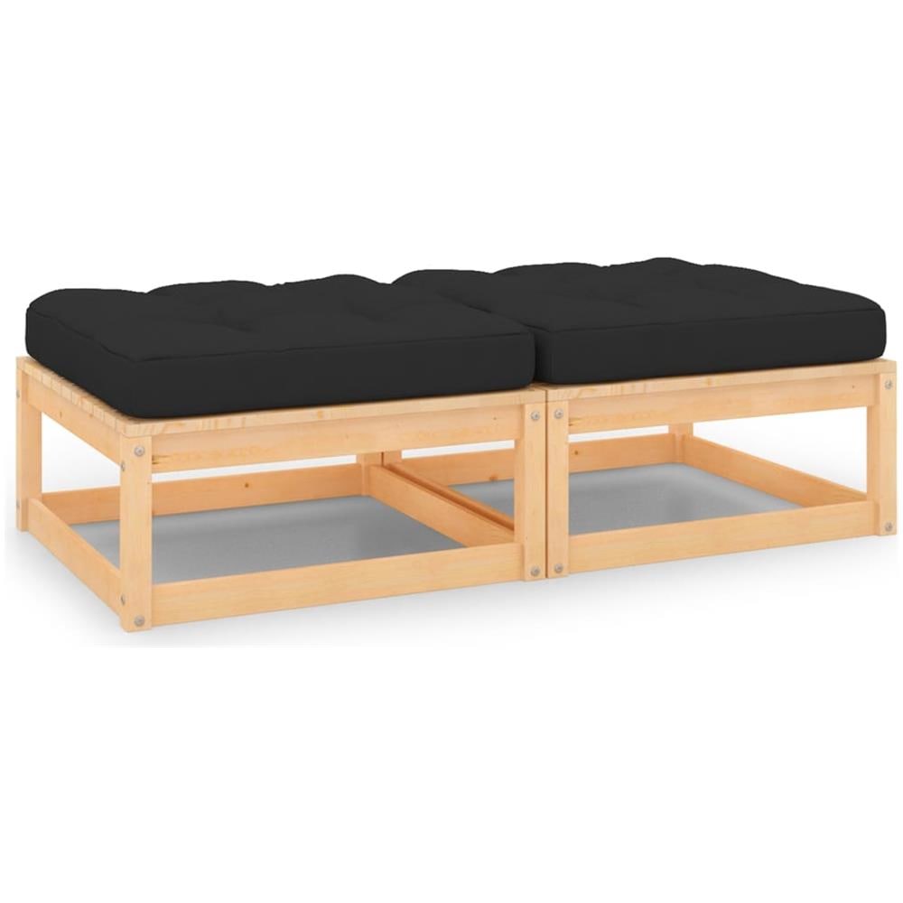 Sgabelli Da Giardino Con Cuscini 2 Pz In Legno Massello Di Pino - Foto 1