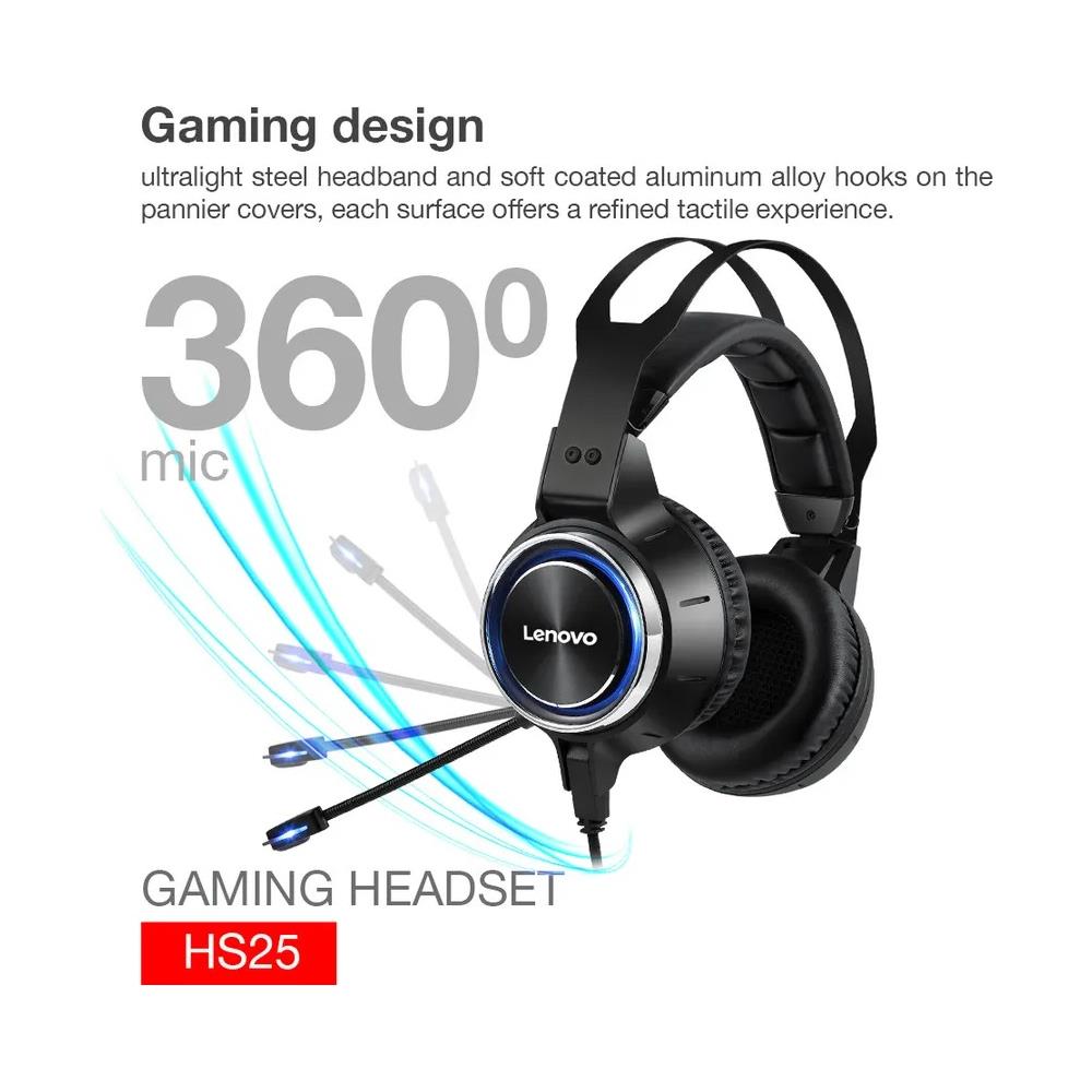 Cuffie Lenovo Gamer Hs25 Con Microfono Nero - Foto 2