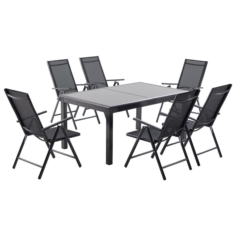Tavolo Da Giardino E 6 Sedie In Alluminio Grigio Ravenne - Foto 1