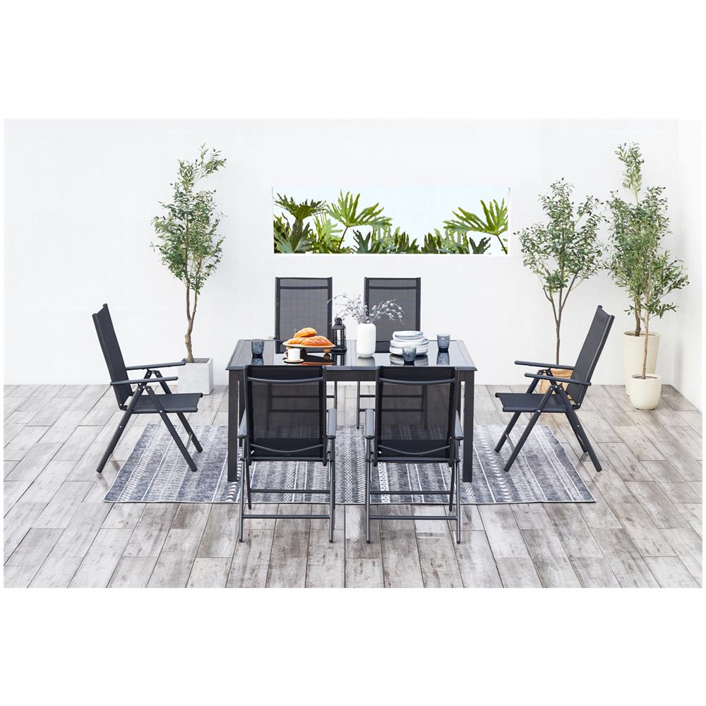 Tavolo Da Giardino E 6 Sedie In Alluminio Grigio Ravenne - Foto 8