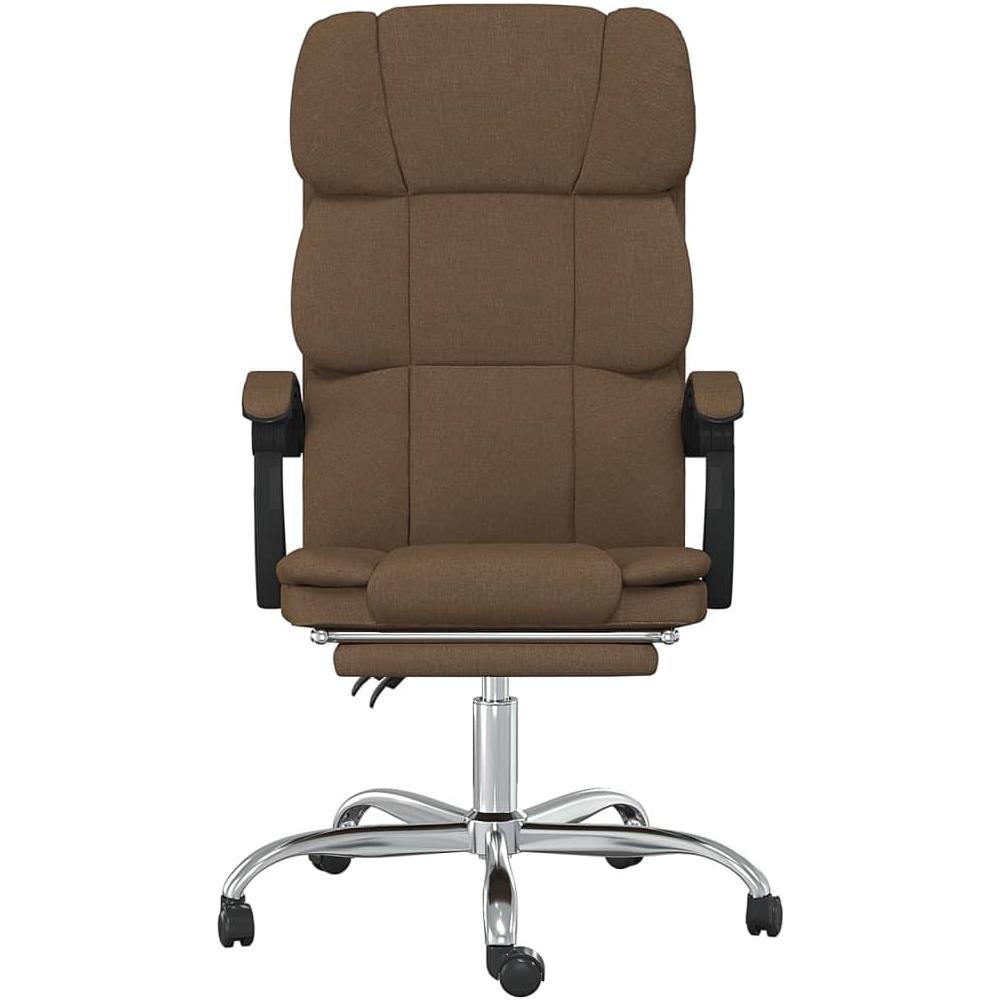 Poltrona Da Ufficio Reclinabile Marrone In Tessuto - Foto 10