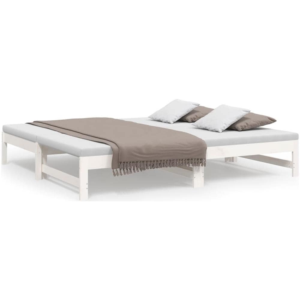 Dormeuse Estraibile Bianca 2x (90x190) Cm Legno Massello Di Pino - Foto 2