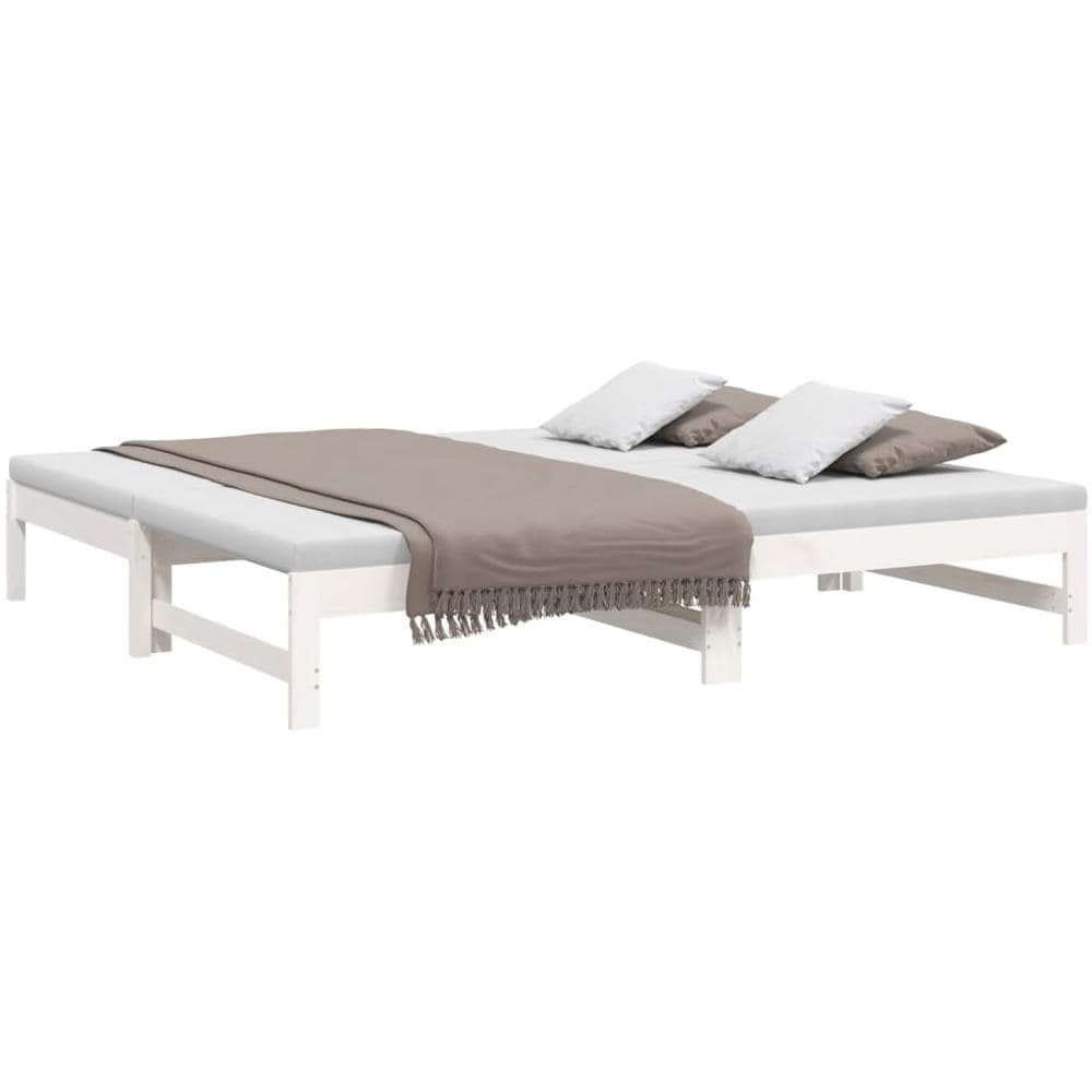 Dormeuse Estraibile Bianca 2x (90x190) Cm Legno Massello Di Pino - Foto 3