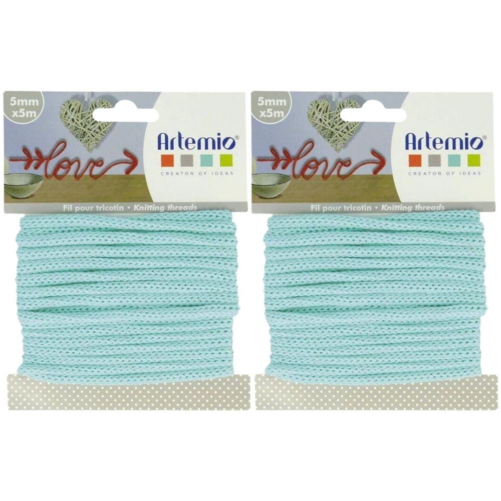 2 Filati Per Maglieria 5 Mm X 5 M - Verde Pastello - Foto 1