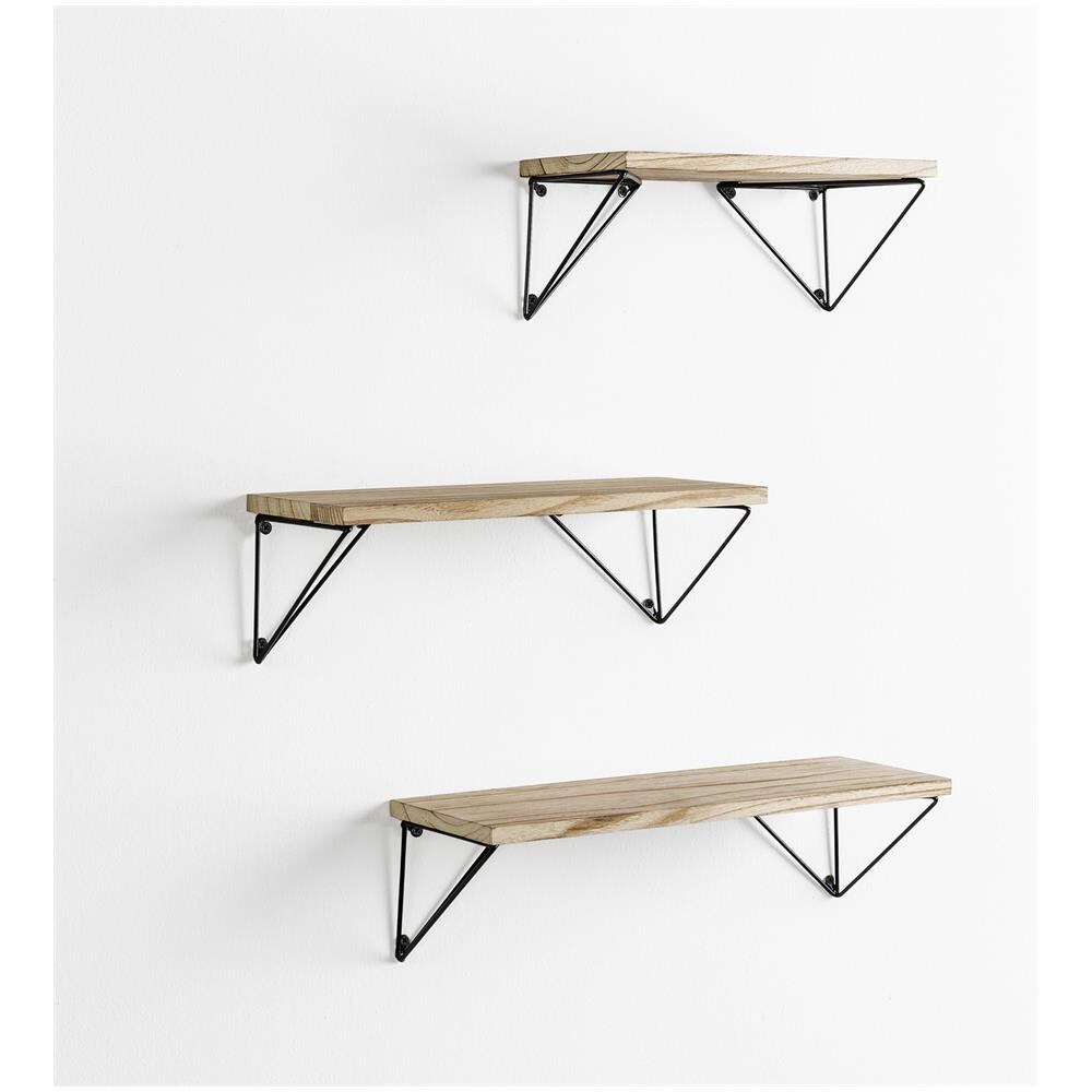 Set Di 3 Mensole Da Muro Amaro In Metallo Nero - Foto 1