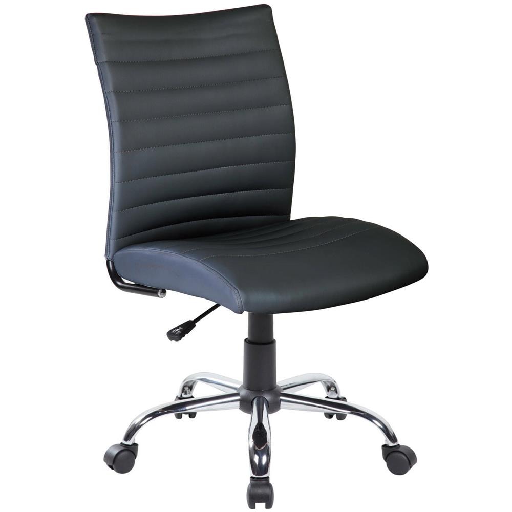 Sedia Da Ufficio Newcastle, Poltrona Operativa, Seduta Ergonomica Da Ufficio, 54x48h90/100 Cm, Nero - Foto 1