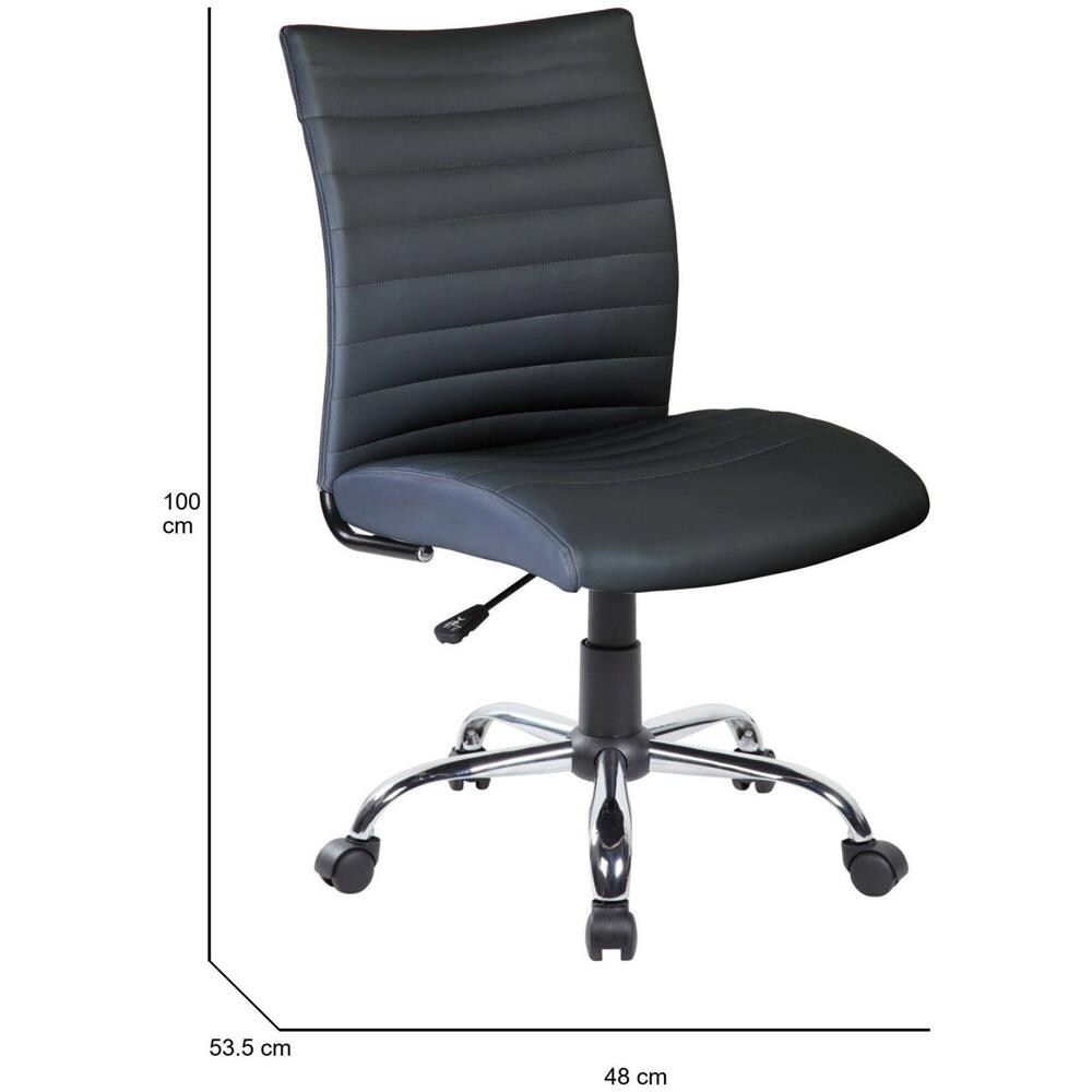 Sedia Da Ufficio Newcastle, Poltrona Operativa, Seduta Ergonomica Da Ufficio, 54x48h90/100 Cm, Nero - Foto 2