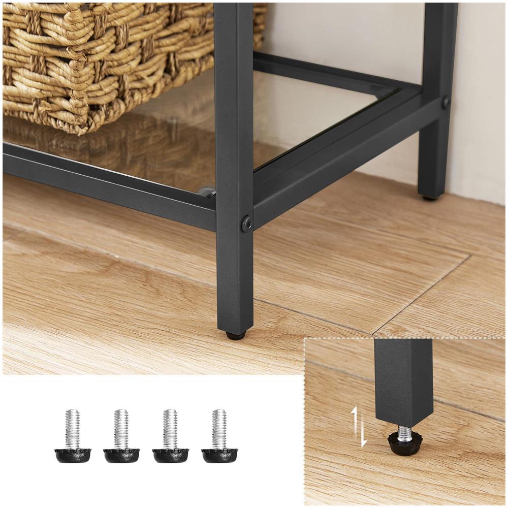 LIBRERIA Valora LGT050B61 Mensola in vetro nero stile moderno per soggiorno - Foto 6