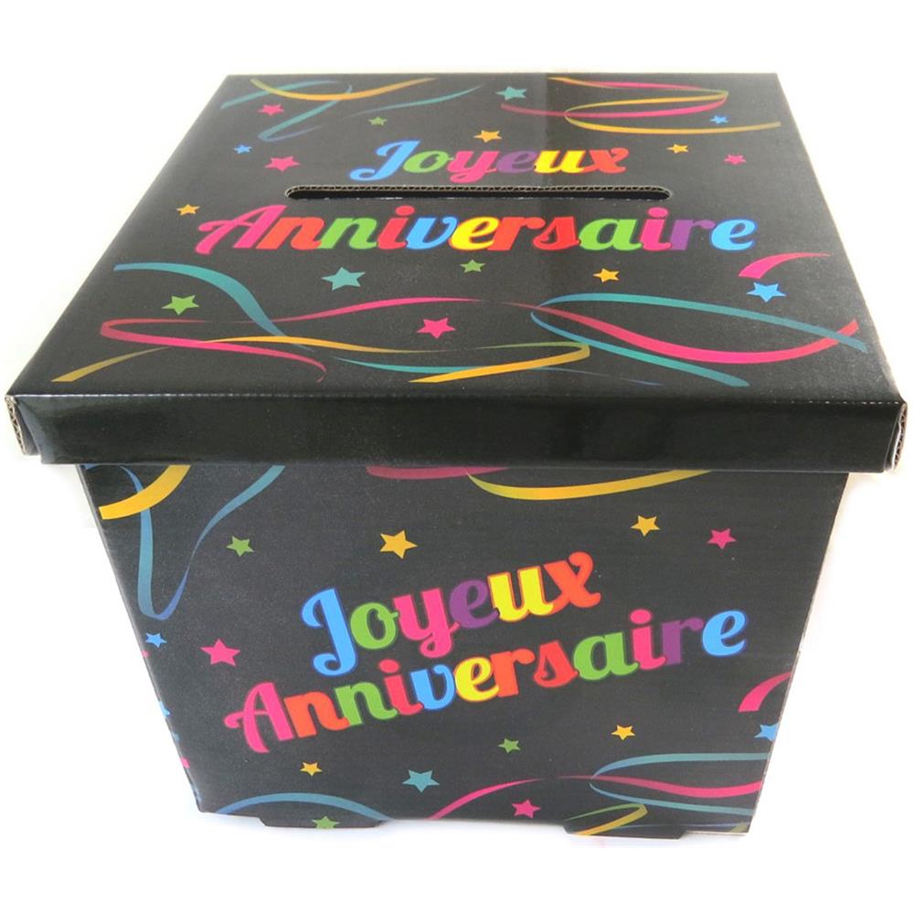 urna 'joyeux anniversaire' multicolore nero - 21x21x195 cm - [ p1099] - Foto 1