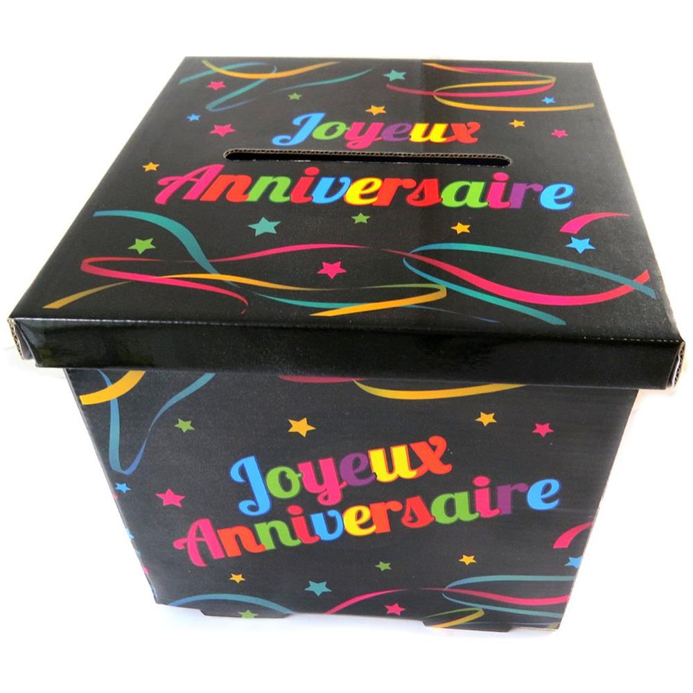 urna 'joyeux anniversaire' multicolore nero - 21x21x195 cm - [ p1099] - Foto 2