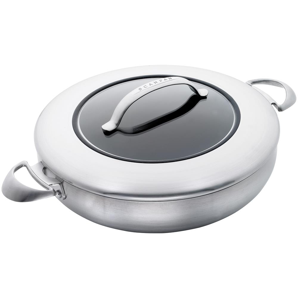 Tegame Serie Ctx In Alu-inox Per Induzione Con Maniglie E Coperchio In Acciaio Inox Di - Foto 1
