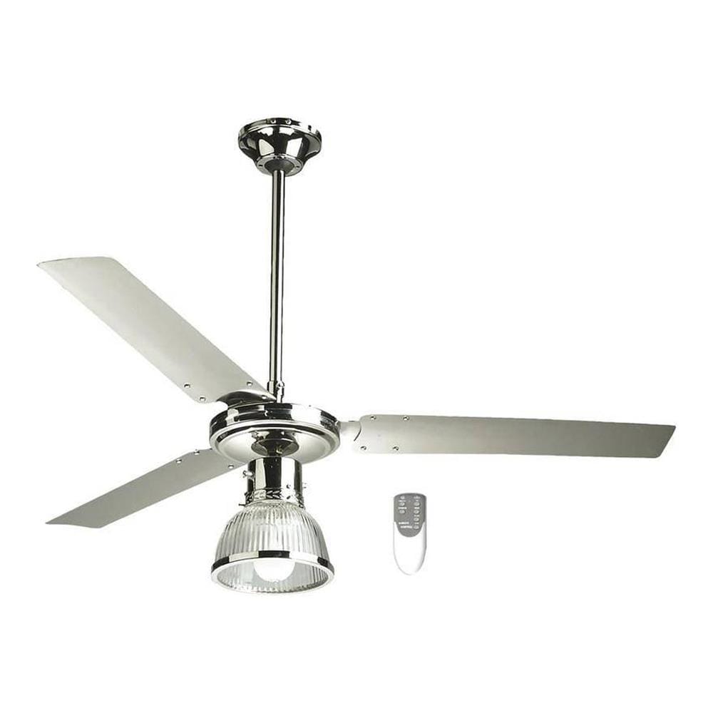 Ventilatore Da Soffitto 3 Pale Cromato 122cm Con Telecomando Plafoniera Zfr3121x - Foto 1