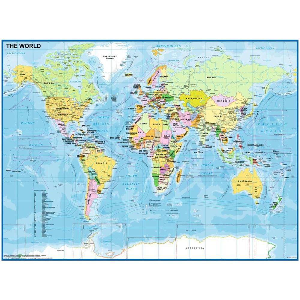 Puzzle XXL Mappa del mondo 200 pz 49 x 36 cm 12890 - Foto 2