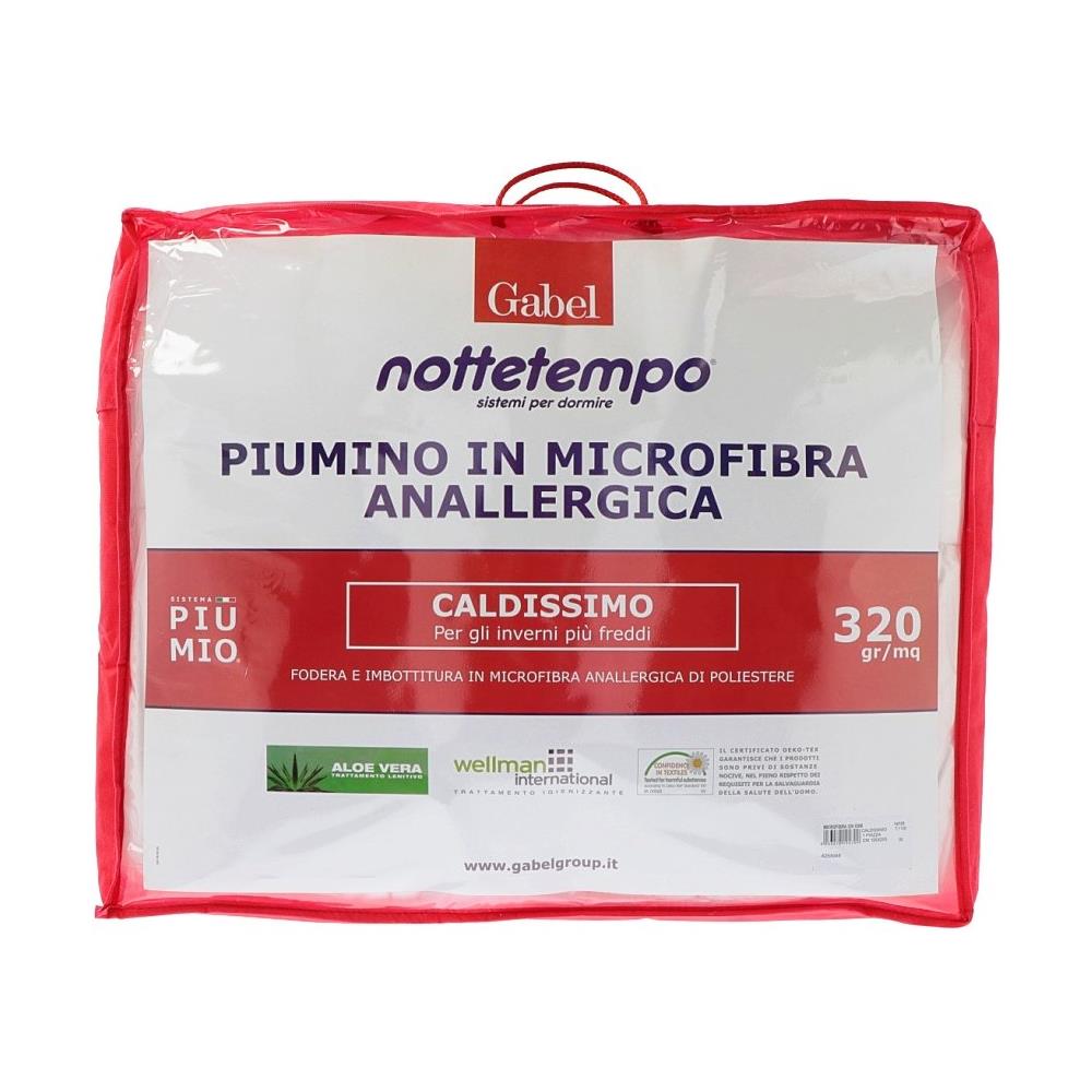 Nottetempo Piumino Matrimoniale Microfibra Caldissimo, Poliestere, Bianco, 205x250x2 Cm - Foto 2