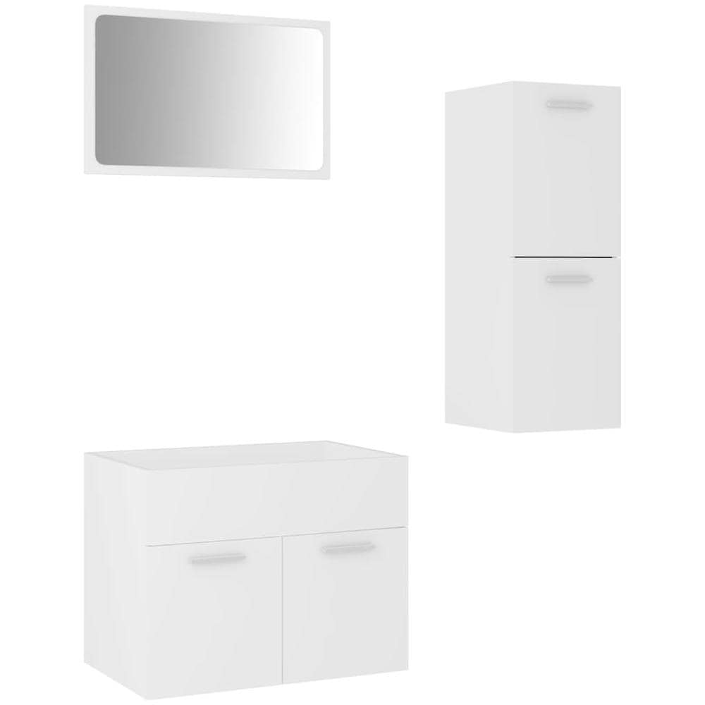 Set Mobili da Bagno Bianco in Truciolato - Foto 2
