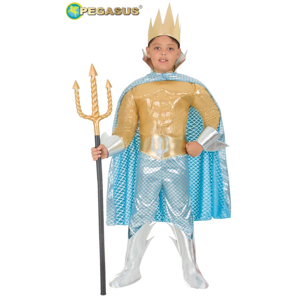 Costume Re Tritone Tg. 5/6 Anni Carnevale - Foto 1