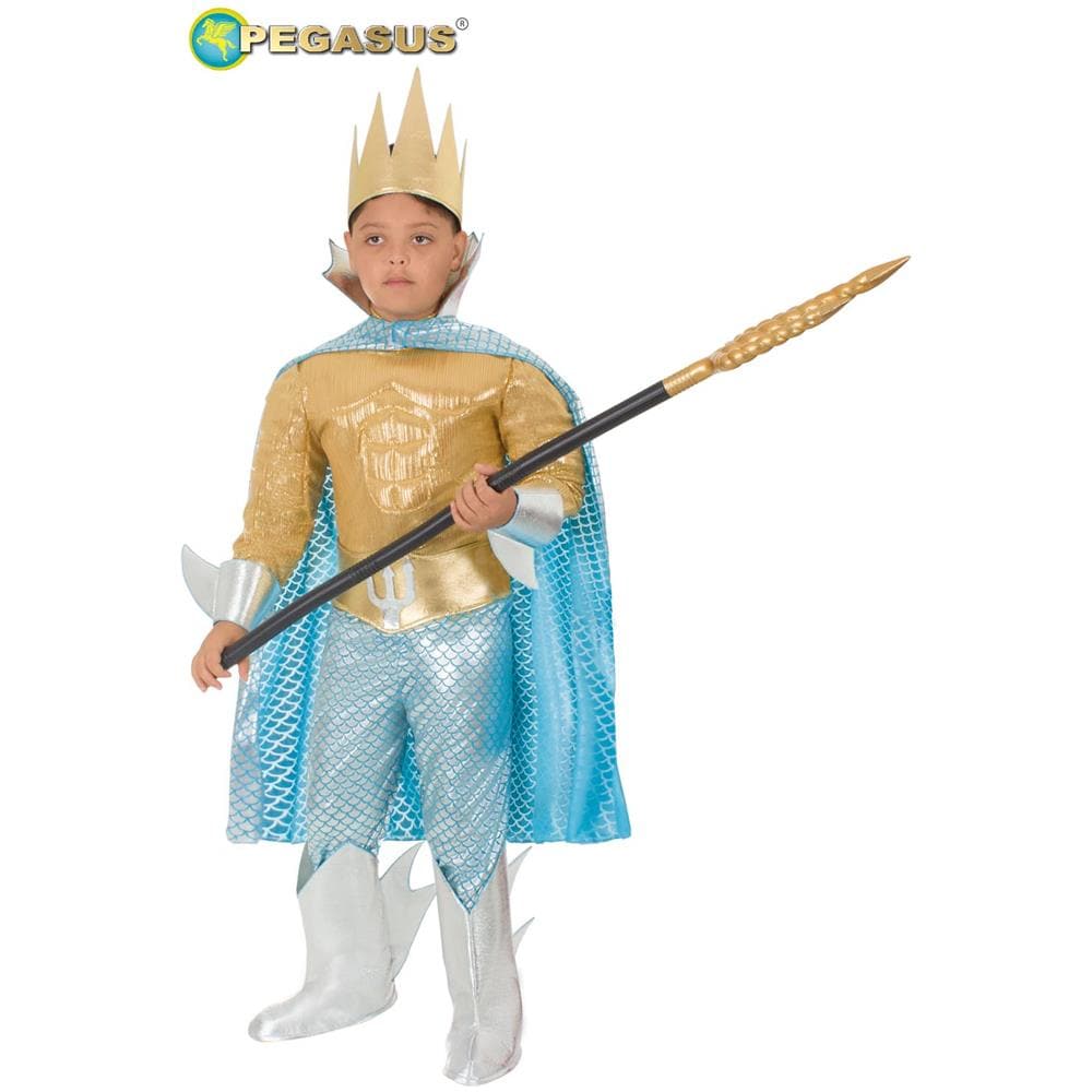 Costume Re Tritone Tg. 5/6 Anni Carnevale - Foto 2