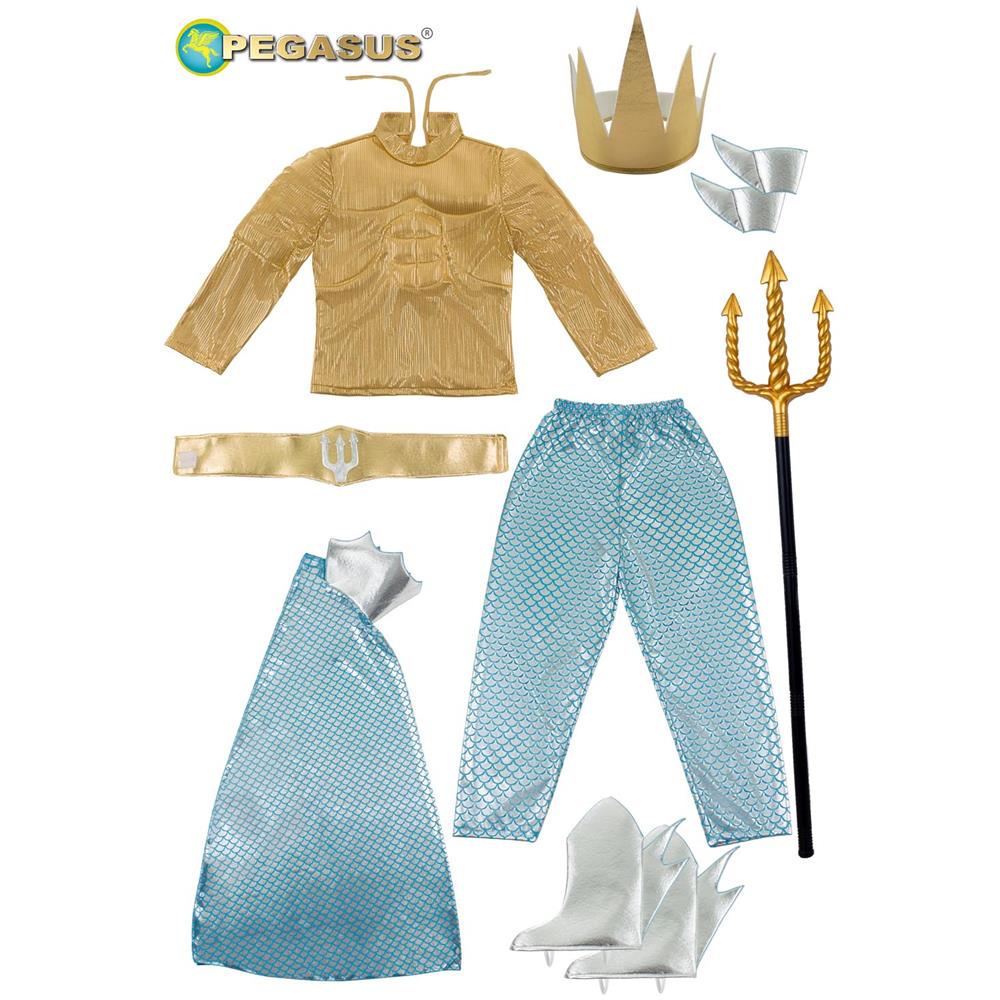 Costume Re Tritone Tg. 5/6 Anni Carnevale - Foto 4