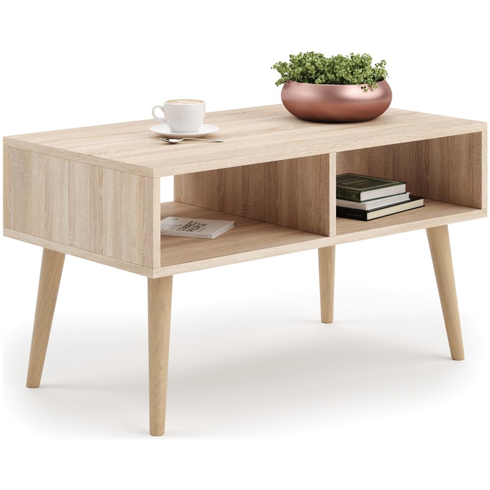Tavolino Scandi, Scandinavo Coffe Table Bianco Rovere Sonoma - Foto 1