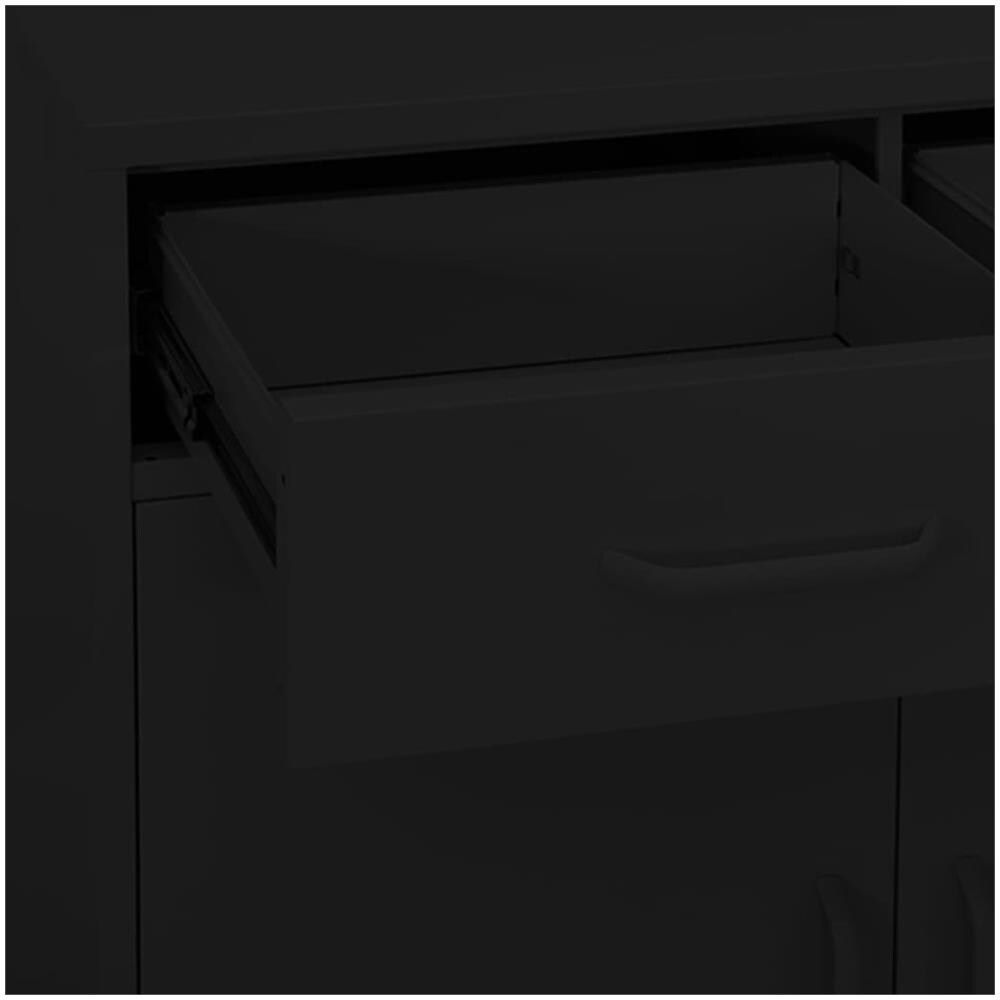 Armadietto Nero 80x35x101,5 Cm In Acciaio - Foto 2