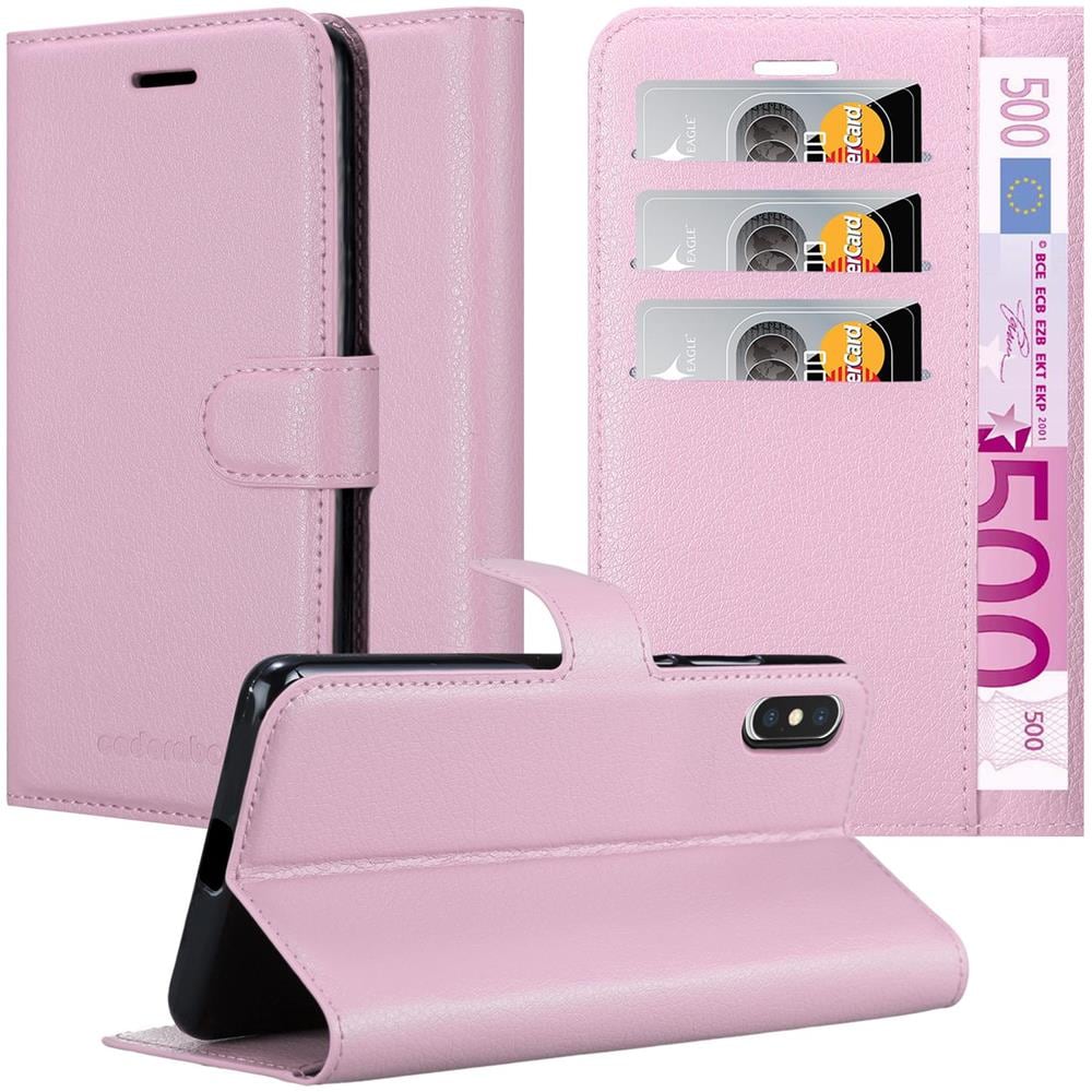 Custodia Compatibile Con Apple Iphone X / Xs In Rosa Di Loto - Coperchio Protettiva Con Chiusura Magnetica, Funzione Stand E Tasca Per Le Carte - Foto 1