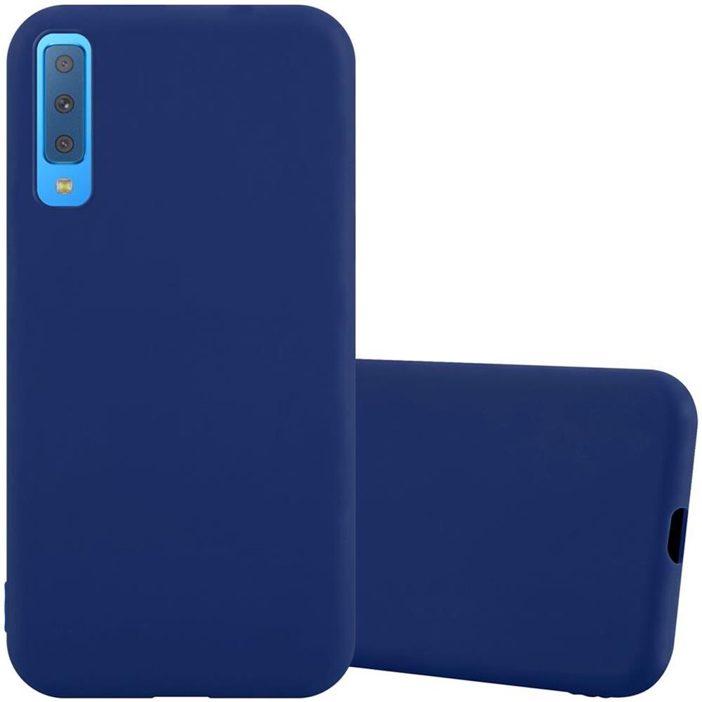 Custodia Compatibile Con Samsung Galaxy A7 2018 In Candy Blu Scuro - Coperchio Protettivo In Silicone Tpu Flessibile - Foto 1