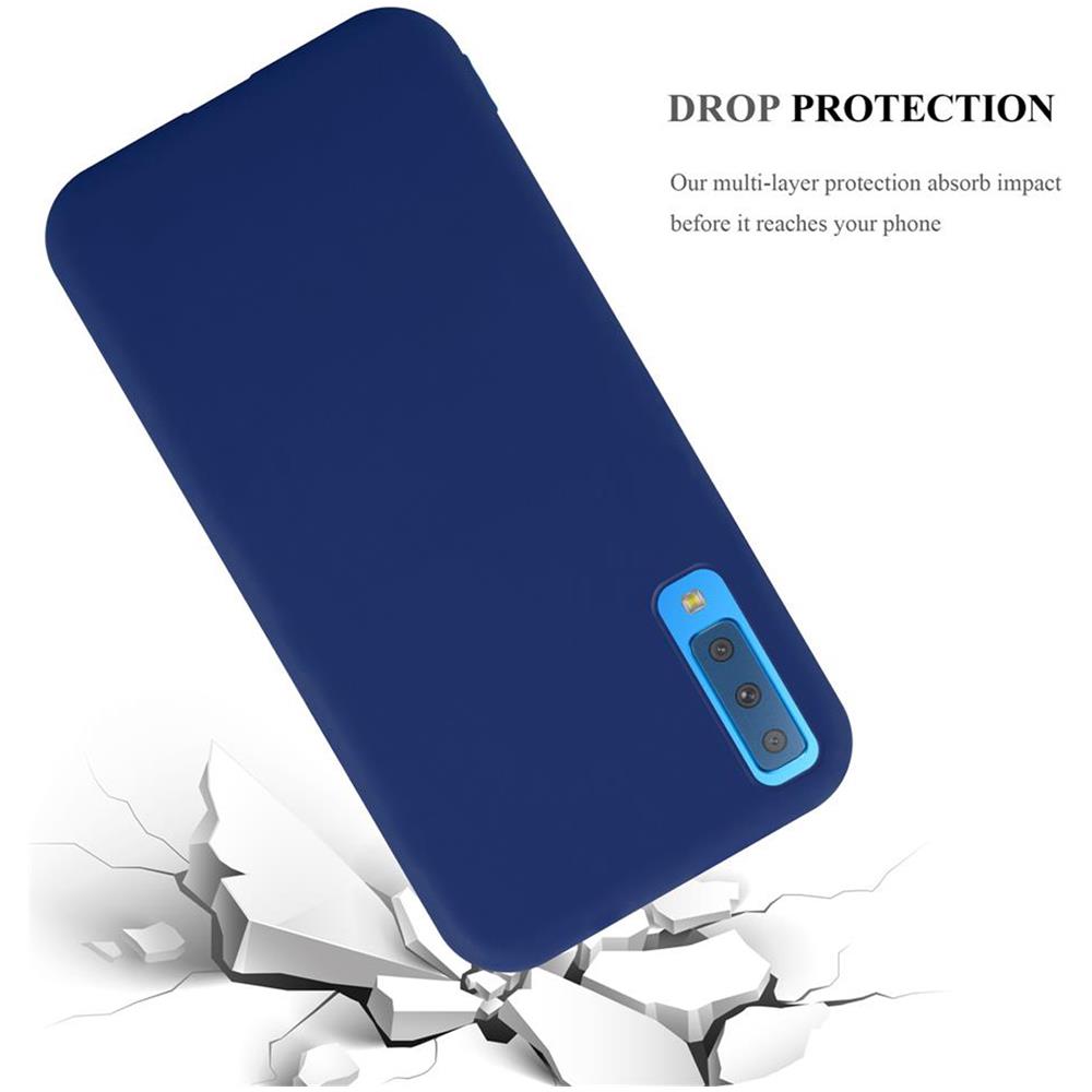 Custodia Compatibile Con Samsung Galaxy A7 2018 In Candy Blu Scuro - Coperchio Protettivo In Silicone Tpu Flessibile - Foto 8