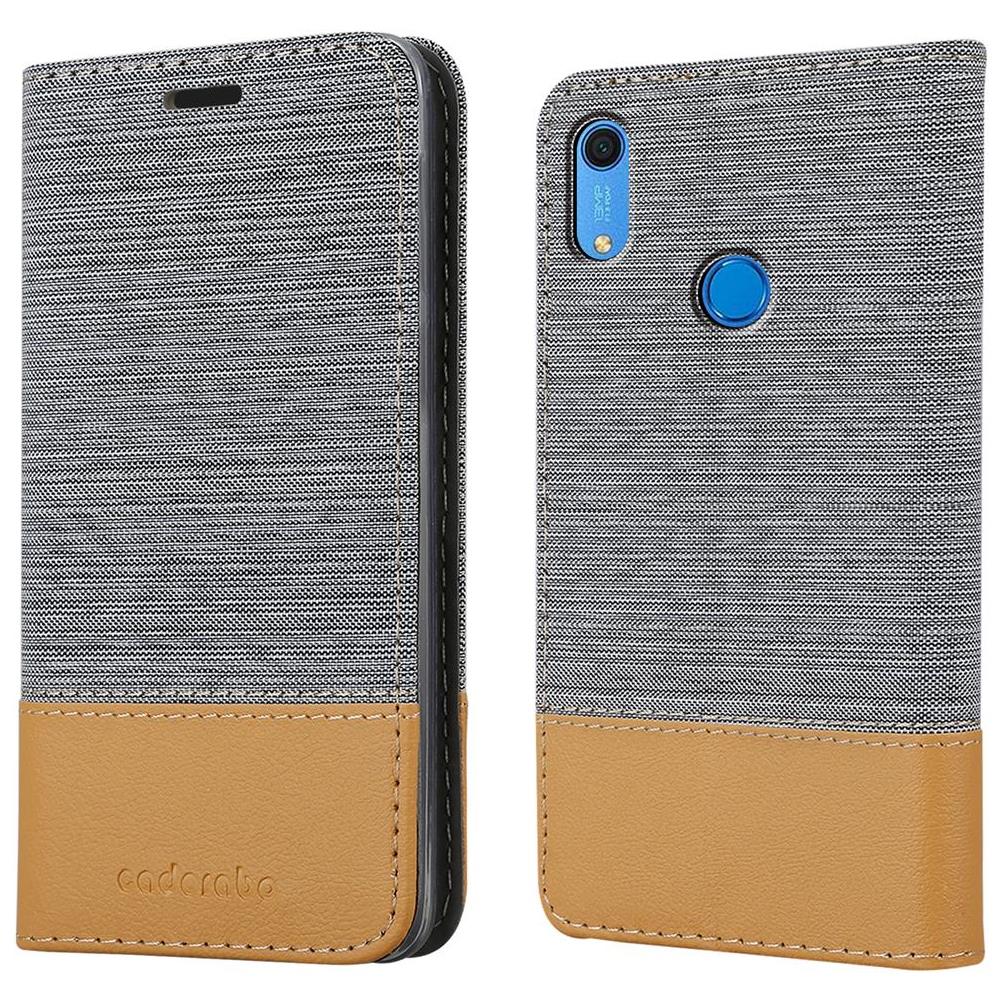 Custodia Compatibile Con Huawei Y6s In Grigio Chiaro Marrone - Coperchio Protettiva Con Chiusura Magnetica, Funzione Stand E Tasca Per Le Carte - Foto 8