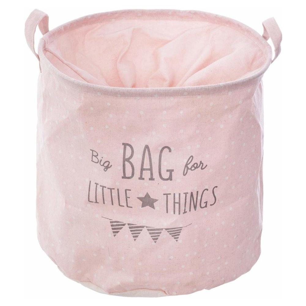 Contenitore Per Giocattoli Rotondo, Colore Rosa, Atmosphera, Ø 38 Cm - Foto 1