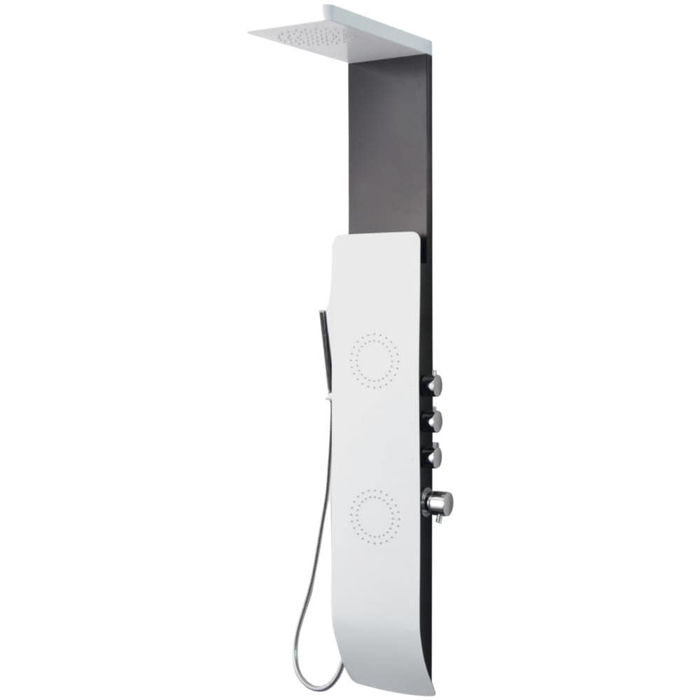 Colonna Doccia Tec Alluminio Bianco Nero Getti Idro Arredamento H150xl22 - Foto 1