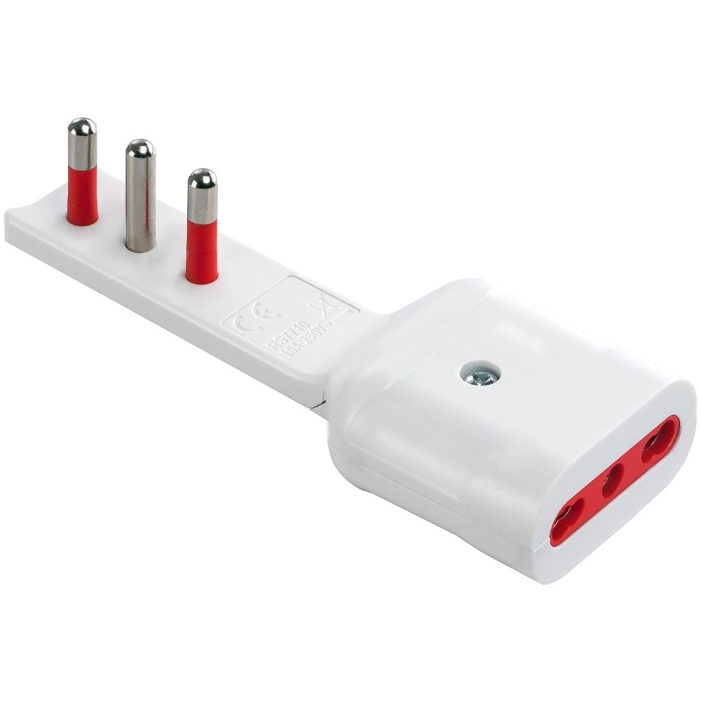 Adattatore Ultrapt Spina 16a 2p+t/10/16a 2p+t Bianco Serie Emilia Flat - Foto 1