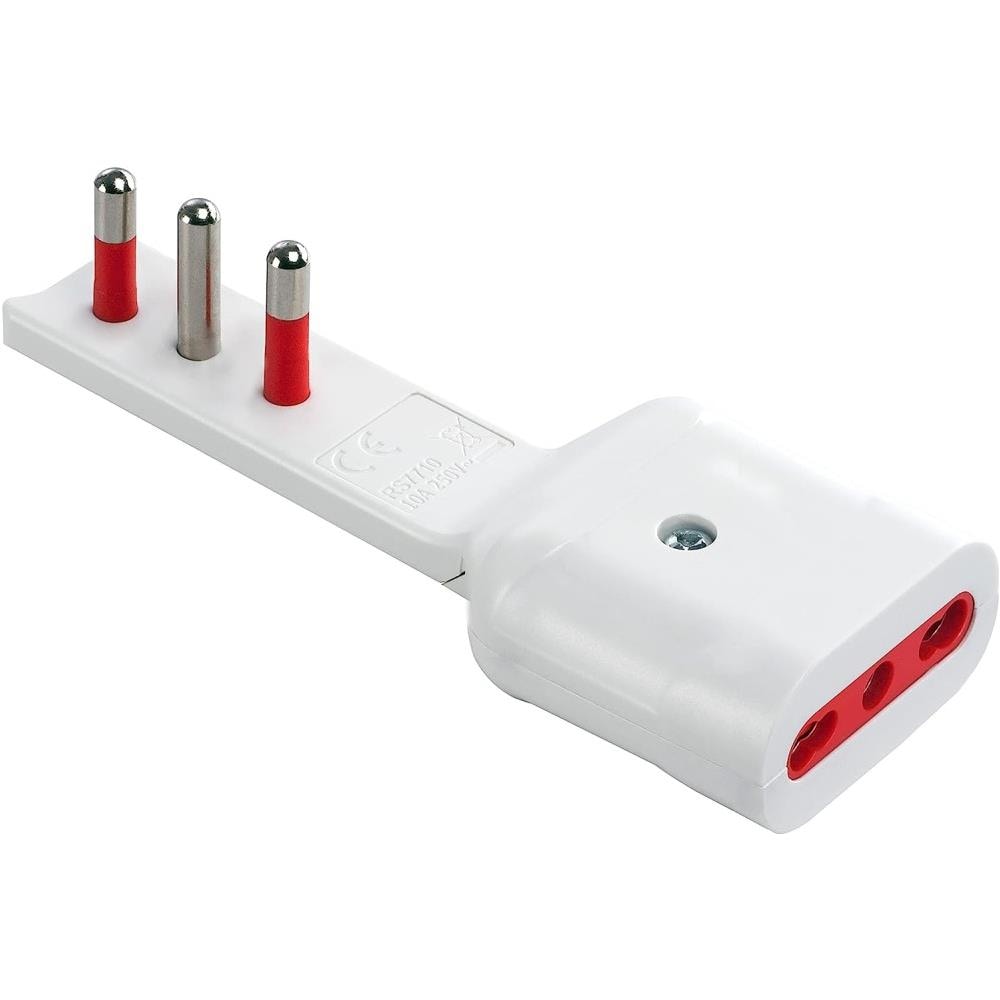 Adattatore Ultrapt Spina 16a 2p+t/10/16a 2p+t Bianco Serie Emilia Flat - Foto 2