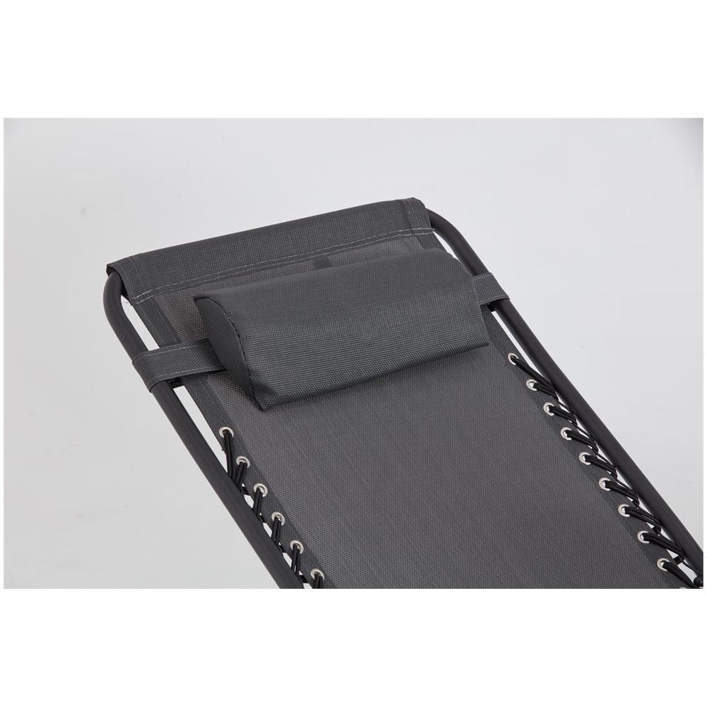 Set Di 2 Sdraio Reclinabili Nere E Grigio Scuro Manihi - Foto 7