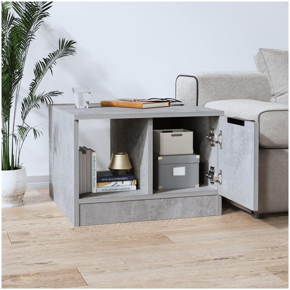 Tavolino Da Salotto Grigio Cemento 50x50x36cm Legno Multistrato - Foto 3