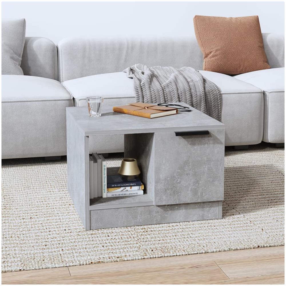 Tavolino Da Salotto Grigio Cemento 50x50x36cm Legno Multistrato - Foto 1