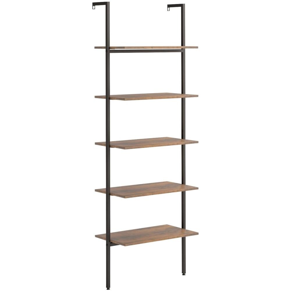 Scaffale Pendente 5 Livelli Marrone Scuro E Nero 64x35x185 Cm - Foto 2
