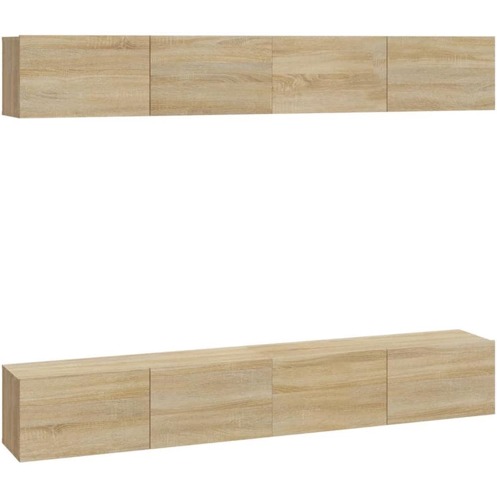Mobili Porta Tv A Parete 4 Pz Rovere Sonoma 100x30x30 Cm - Foto 1