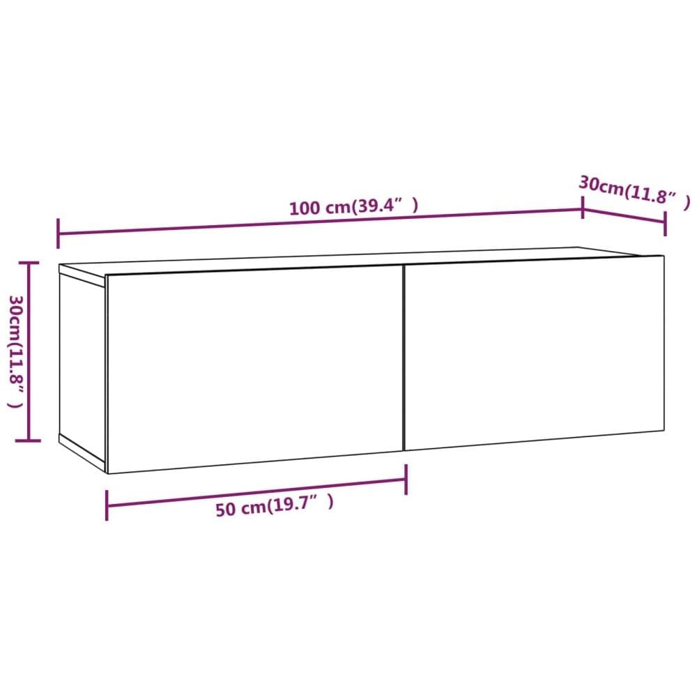 Mobili Porta Tv A Parete 4 Pz Rovere Sonoma 100x30x30 Cm - Foto 7