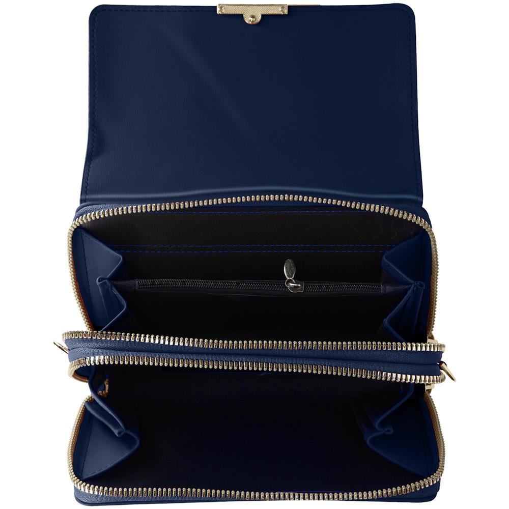 Borsetta A Tracolla Per Smartphone Multi-scomparto In Similpelle Blu - Foto 2