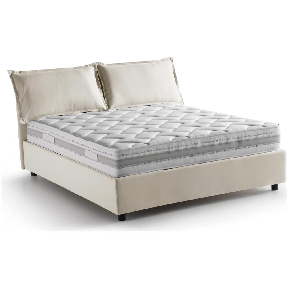 Letto Piazza E Mezza Claudia, Letto Contenitore Con Rivestimento In Tessuto, 100% Made In Italy, Apertura Frontale, Adatto Per Materasso Cm 120x200, Beige - Foto 2