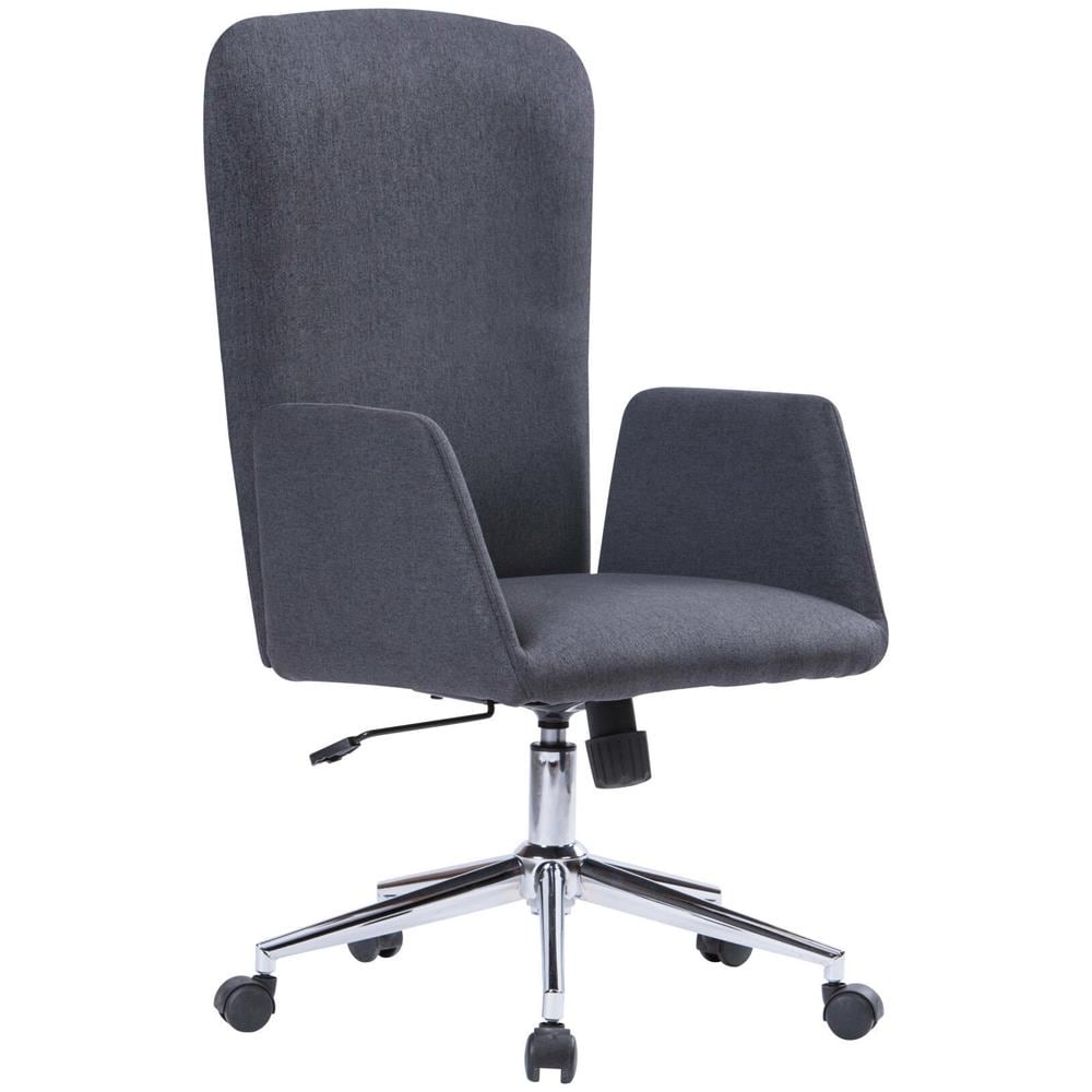 Sedia Da Ufficio Launceston, Poltrona Presidenziale Con Braccioli, Sedia Ergonomica Direzionale Da Ufficio, 55x56h98/105 Cm, Grigio - Foto 1