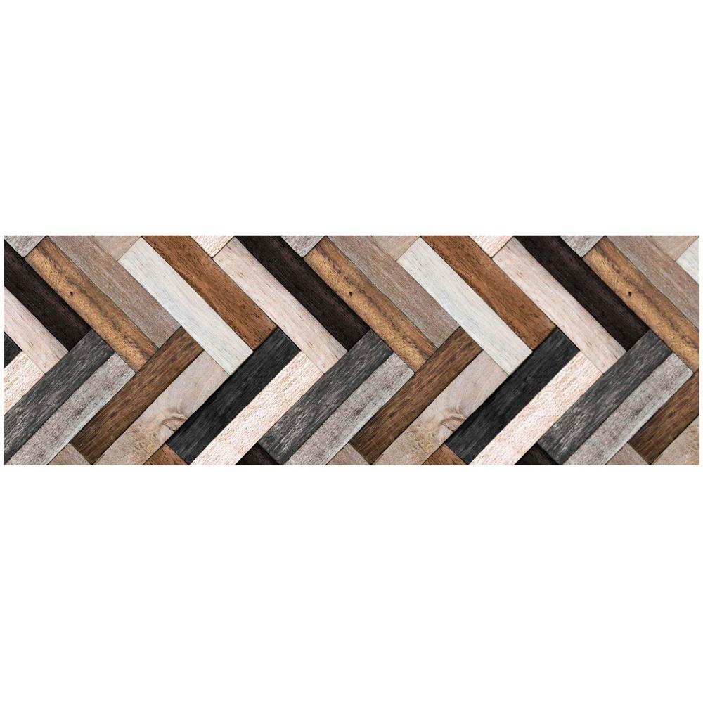 Tappeto Passatoia Cucina Antiscivolo Stampa Digitale Dis. Listelli Legno 50x50 Legno - Foto 2