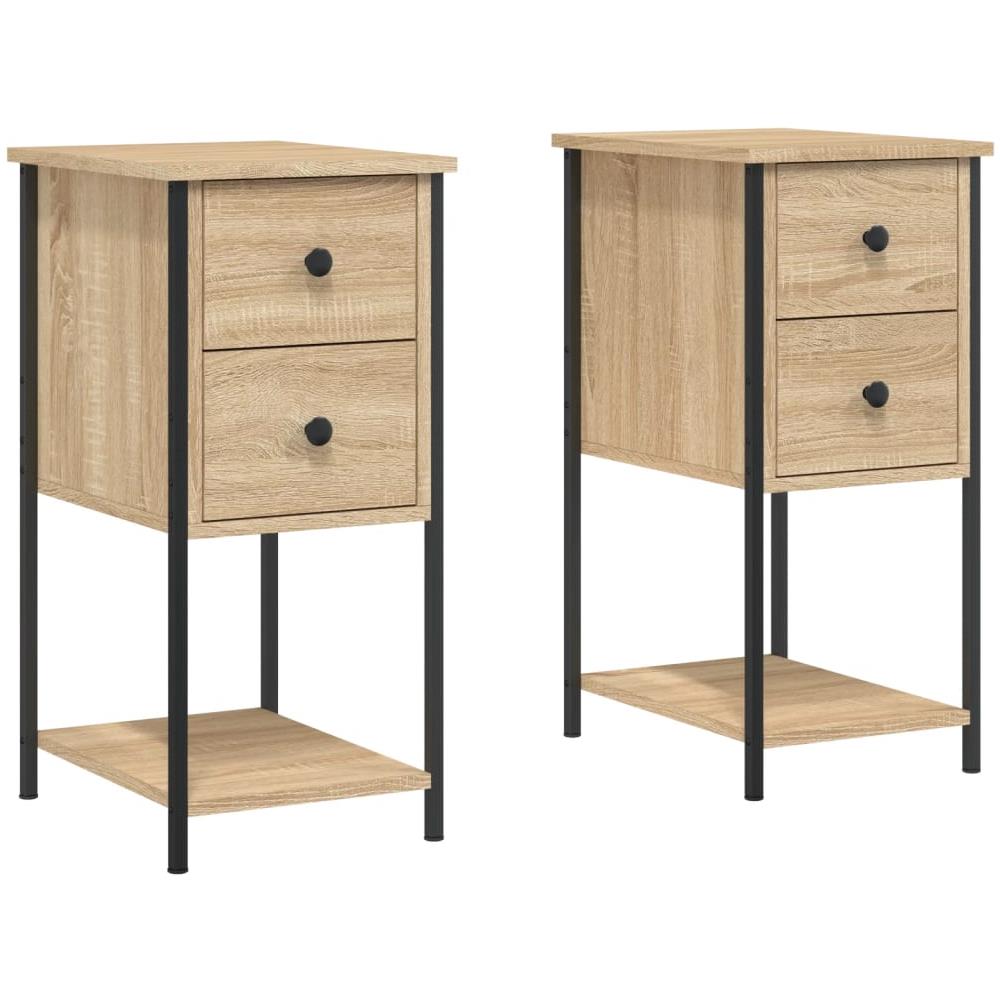 Comodini 2 Pz Rovere Sonoma 32x42x70 Cm In Legno Multistrato - Foto 2