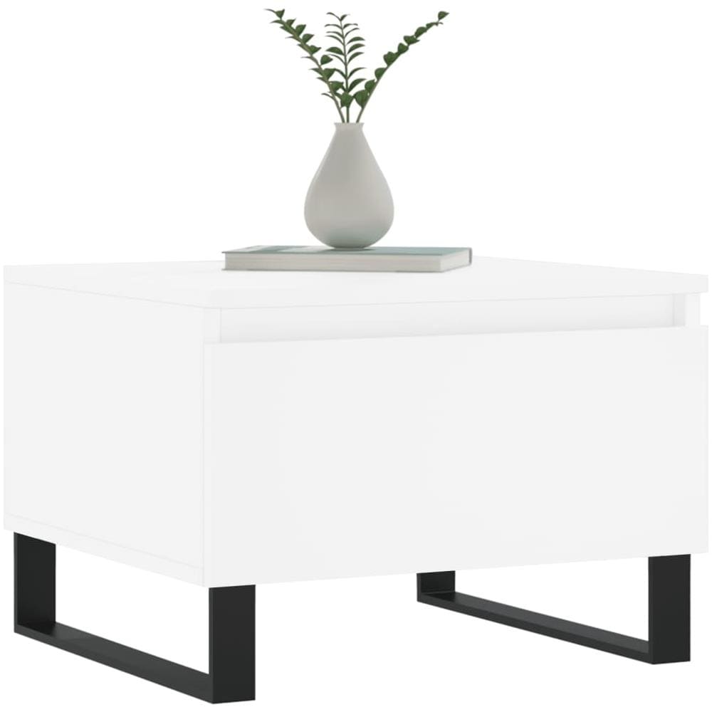 Tavolini Da Salotto 2pz Bianchi 50x46x35cm In Legno Multistrato - Foto 3