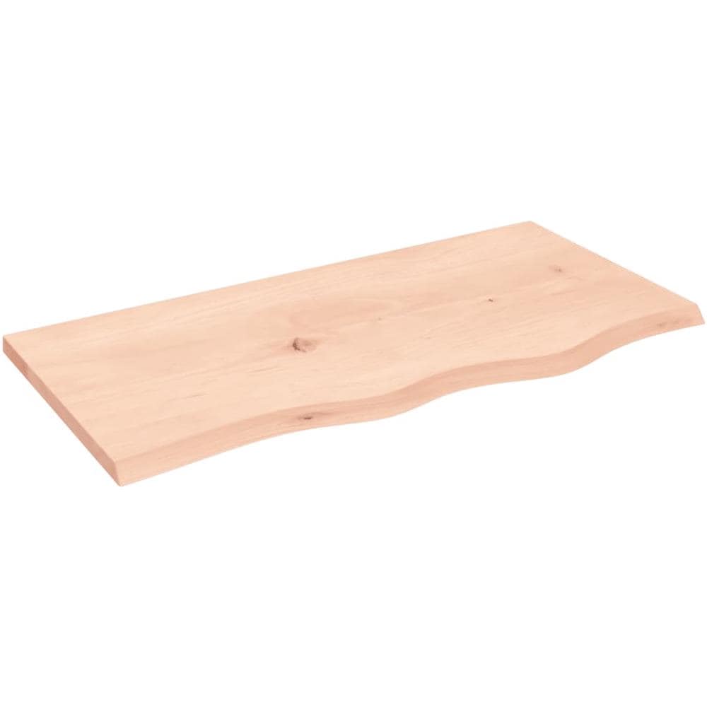 Piano per Tavolo 80x40x2 cm in Rovere Massello Non Trattato - Foto 2